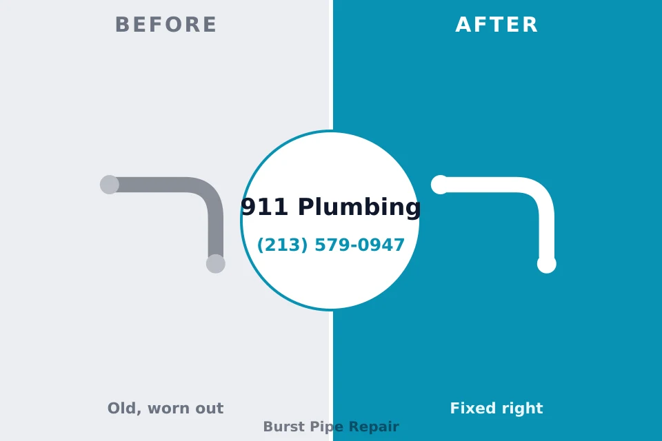 Before and after: plumbing repair White Hall, IL